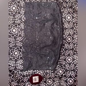 SO Black Lace Sequin Pencil Skirt